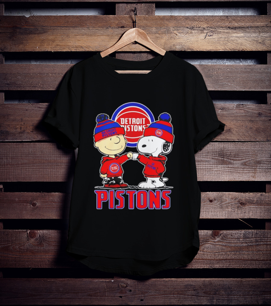 Detroit Pistons Charlie Brown Snoopy Collaboration T-Shirt