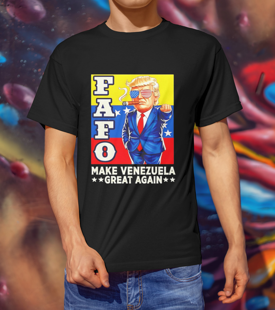 FAFO Trump Make Venezuela Great Again Patriotic Cartoon T-Shirt