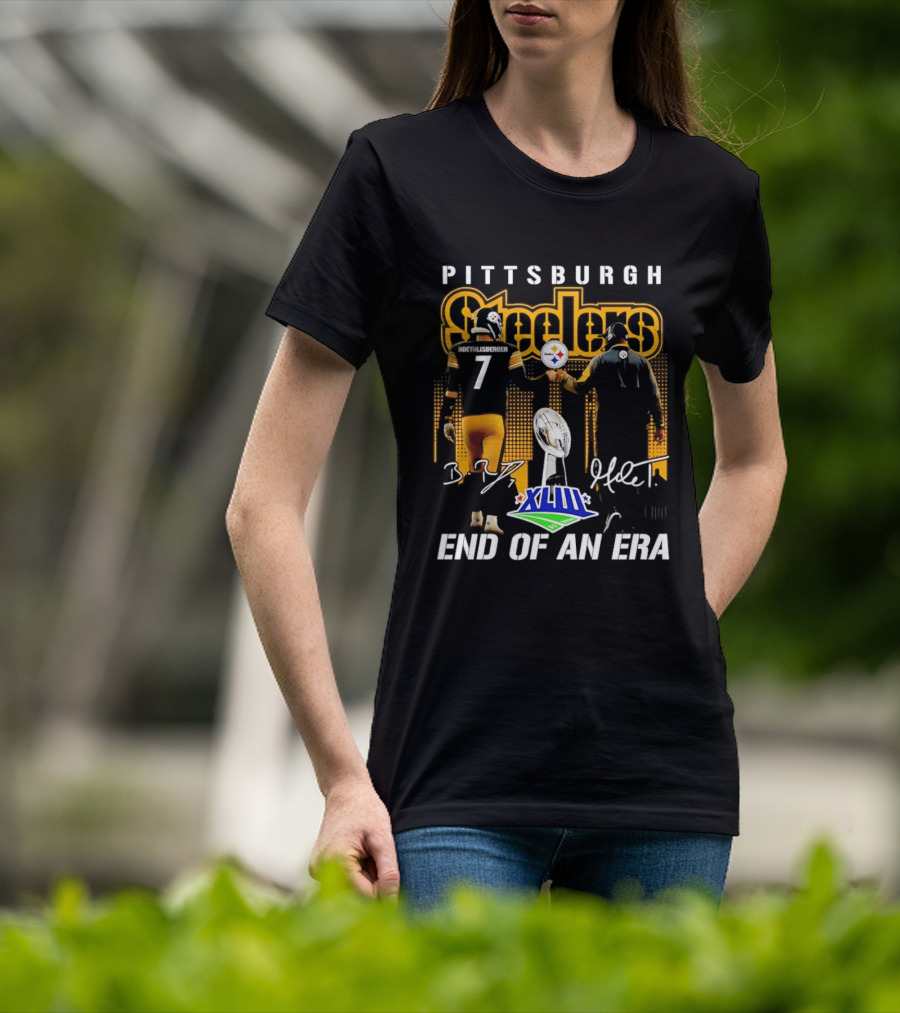 Pittsburgh Steelers XLIII End Of An Era Mike Tomlin Ben Roethlisberger 7 T-Shirt