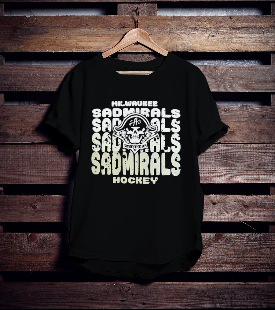 Milwaukee Sadmirals Hockey Pirate Skull T-Shirt