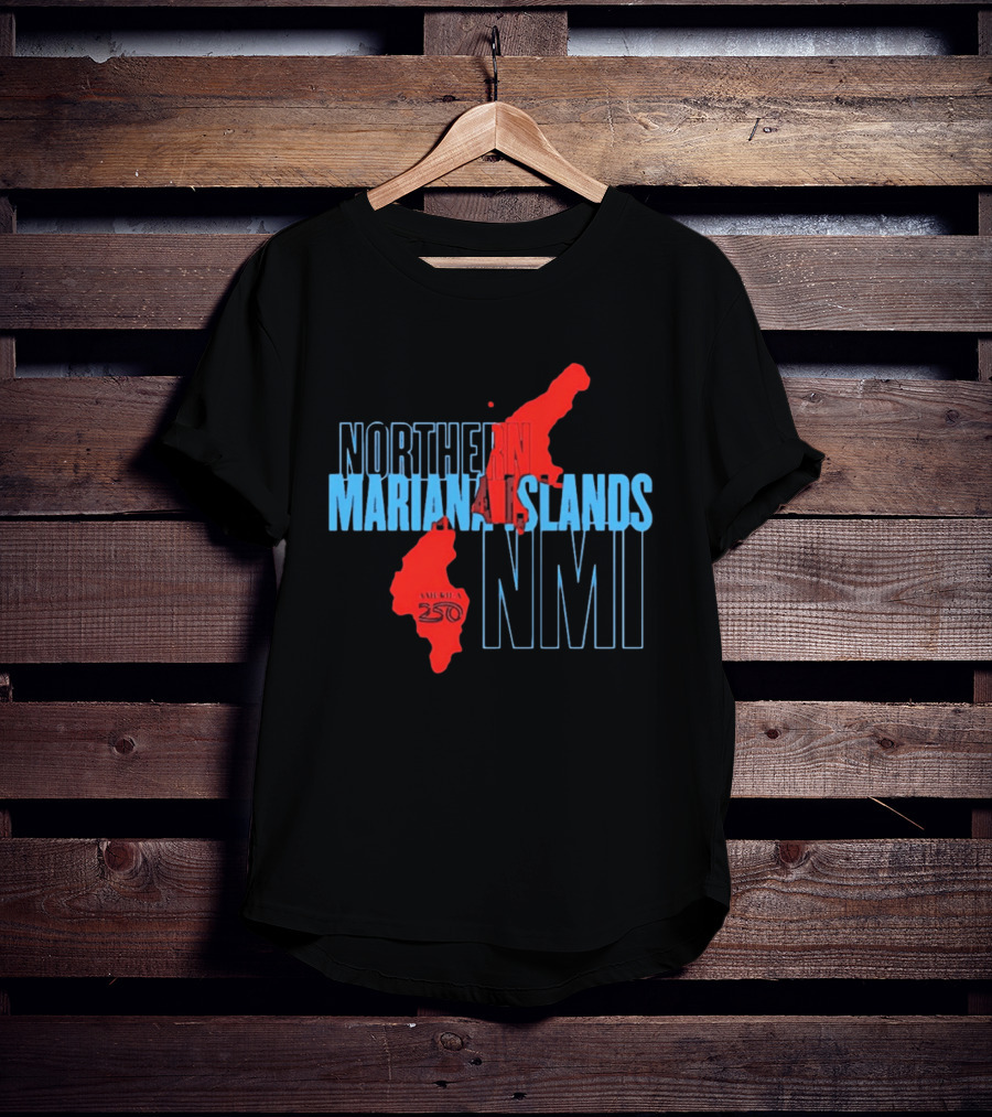 Northern Mariana Islands NMI America 250 Map T-Shirt