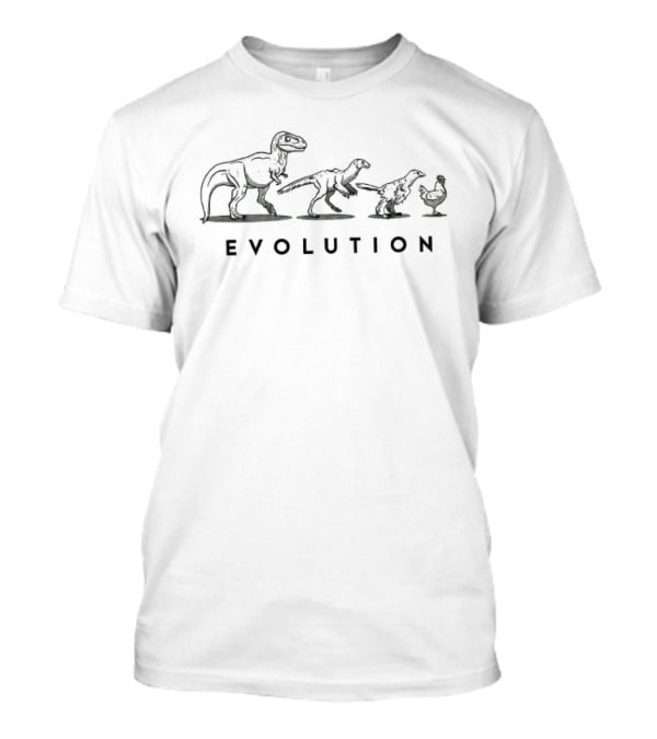 Dinosaurs Evolution Rex To Chicken Transformation T-Shirt