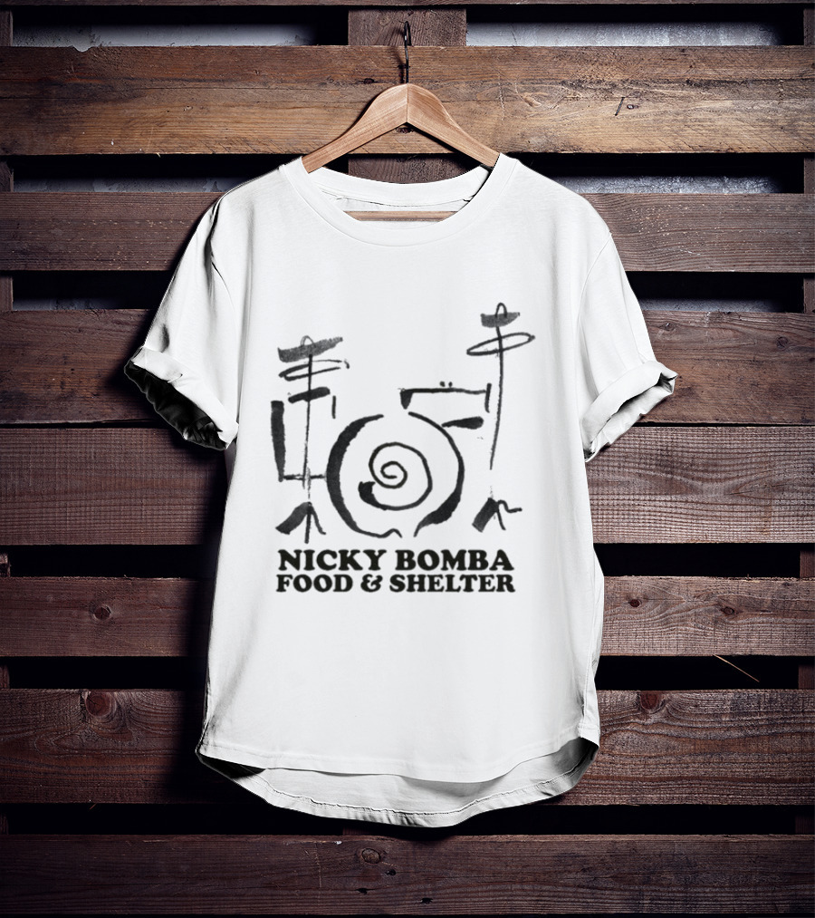 Nicky Bomba Food And Shelter Spiral T-Shirt