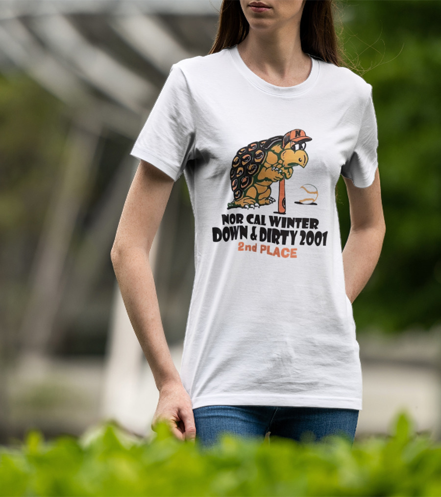 Nor Cal Winter Down And Dirty 2001 2nd Place Turtle Bat And Ball T-Shirt