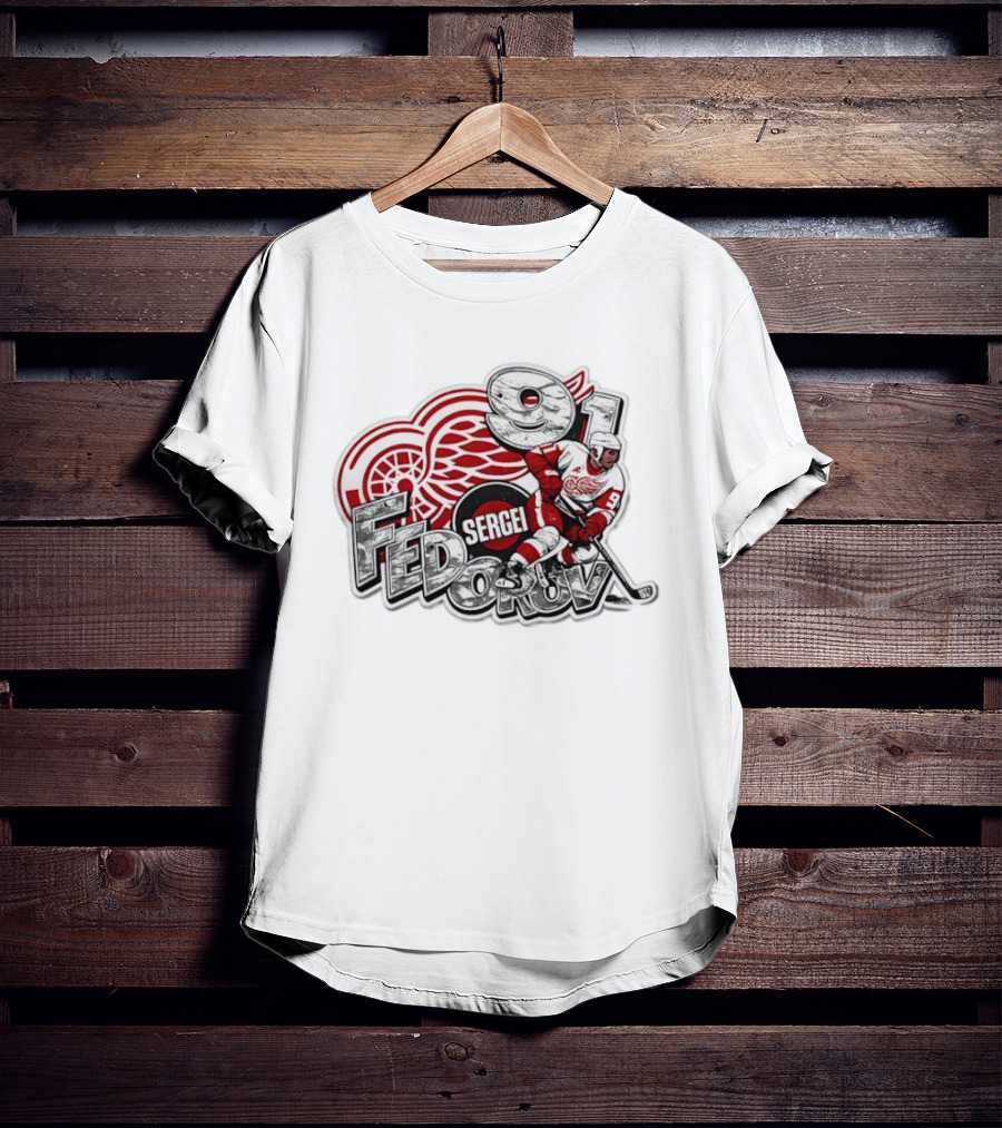 Sergei Fedorov Detroit Red Wings 91 Hockey Legend T-Shirt