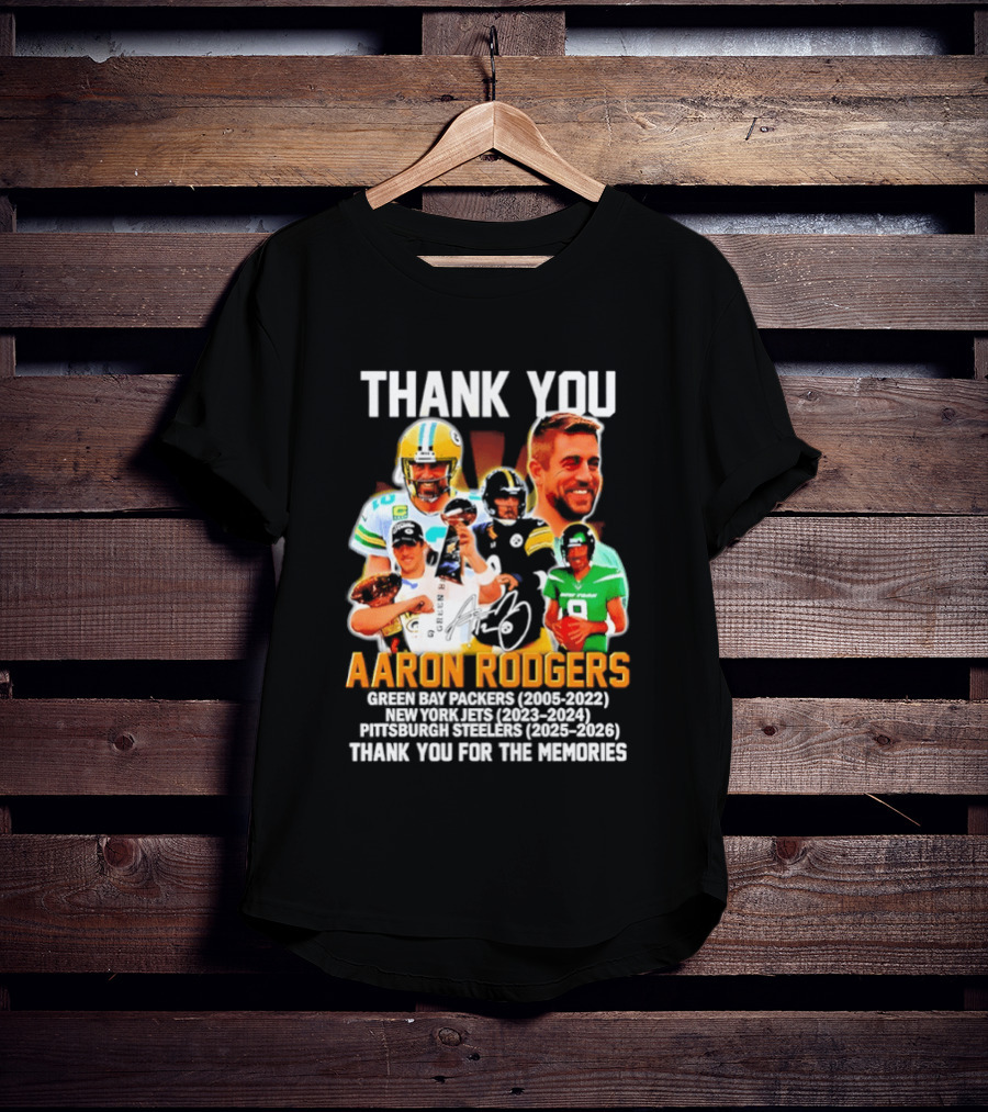 Thank You Aaron Rodgers Packers Jets Steelers Memories 2005 2023 T-Shirt