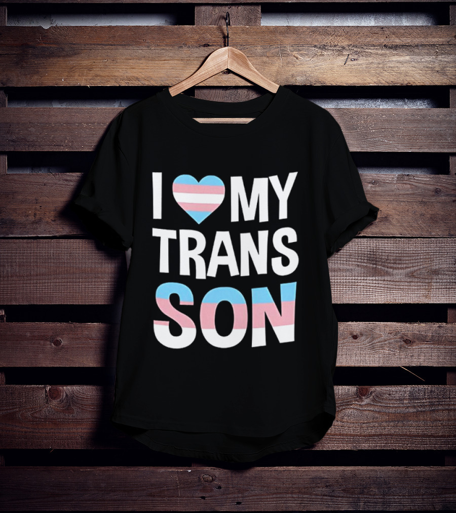I Love My Trans Son Heart Transgender Pride T-Shirt