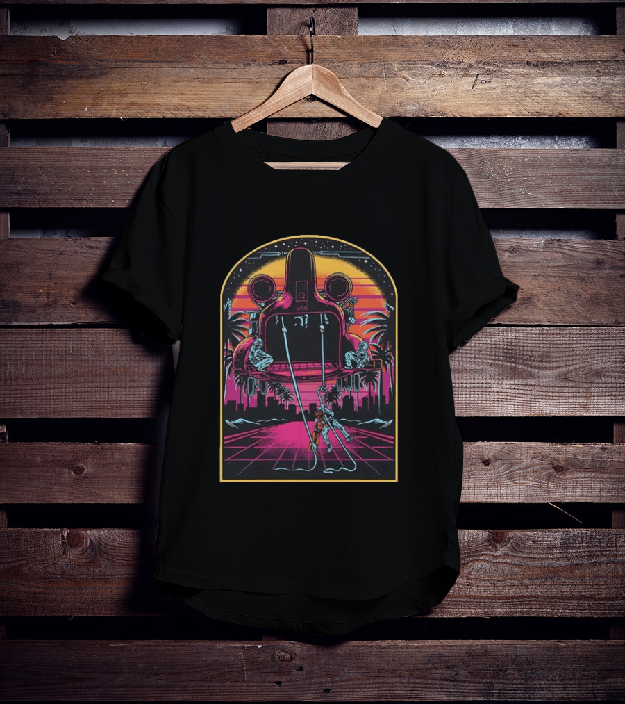 Canine Assault Futurism Cyber Retro Helicopter Adventure T-Shirt