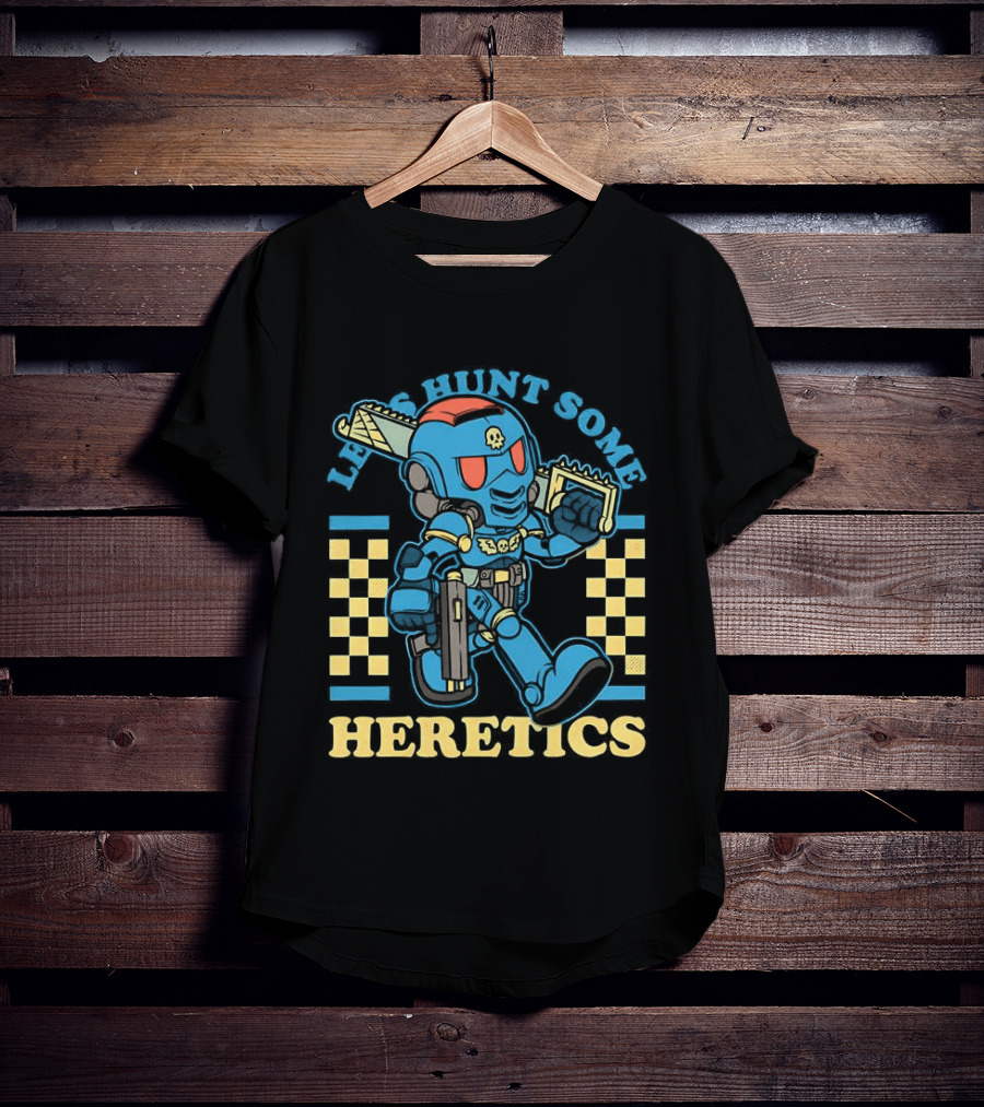 Let's Hunt Some Heretics Marine Blue Armor T-Shirt