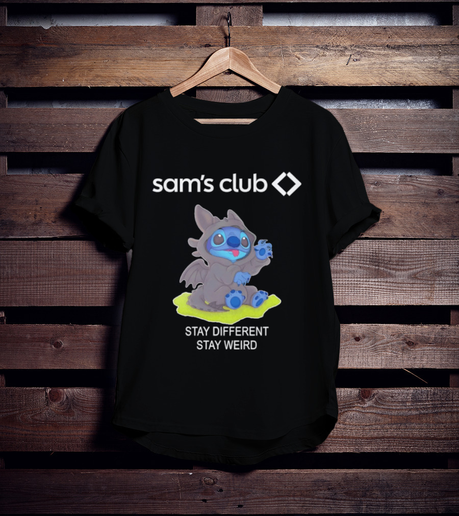 Sam's Club Toothless Stitch Stay Different Stay Weird T-Shirt
