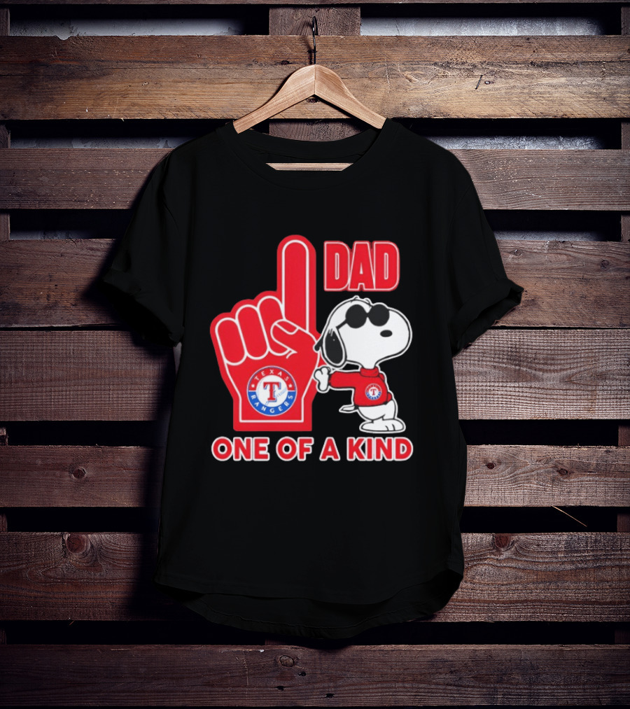 Snoopy Texas Rangers Dad One Of A Kind T-Shirt