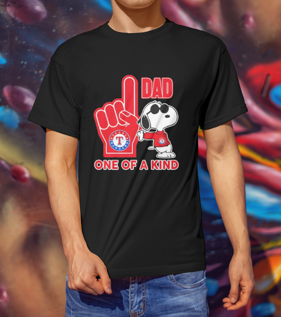 Snoopy Texas Rangers Dad One Of A Kind T-Shirt