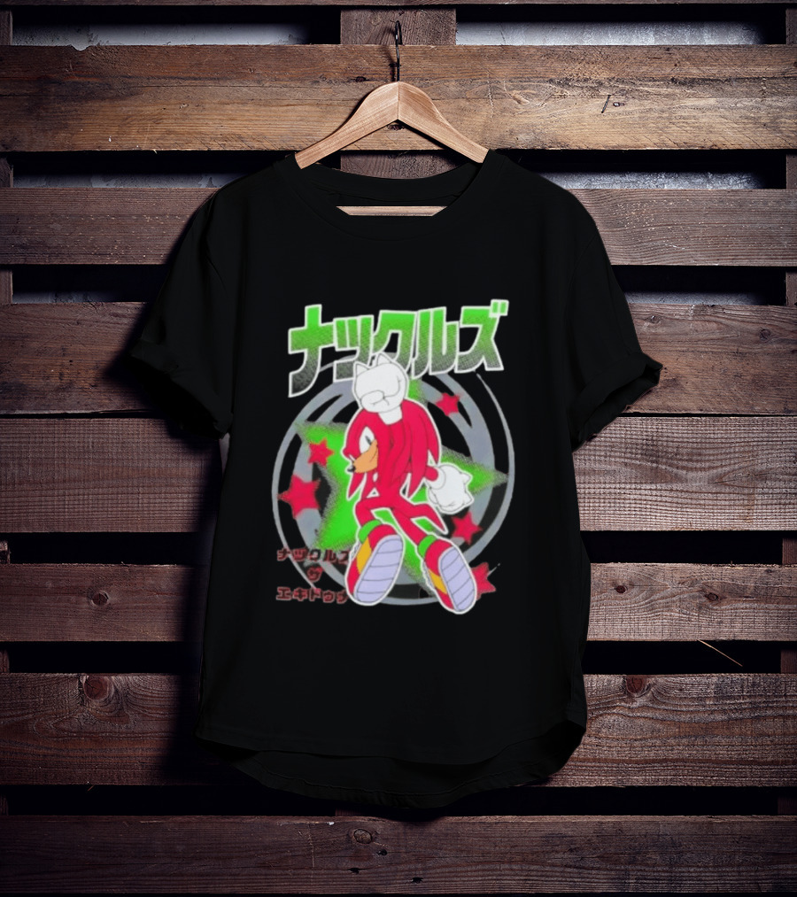 Knuckles The Hedgehog Japanese Star T-Shirt