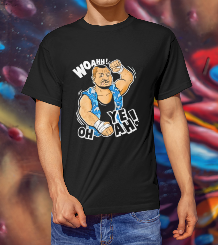 Original WWE The Bushwhackers Woahh Oh Yeah Caricature T-Shirt