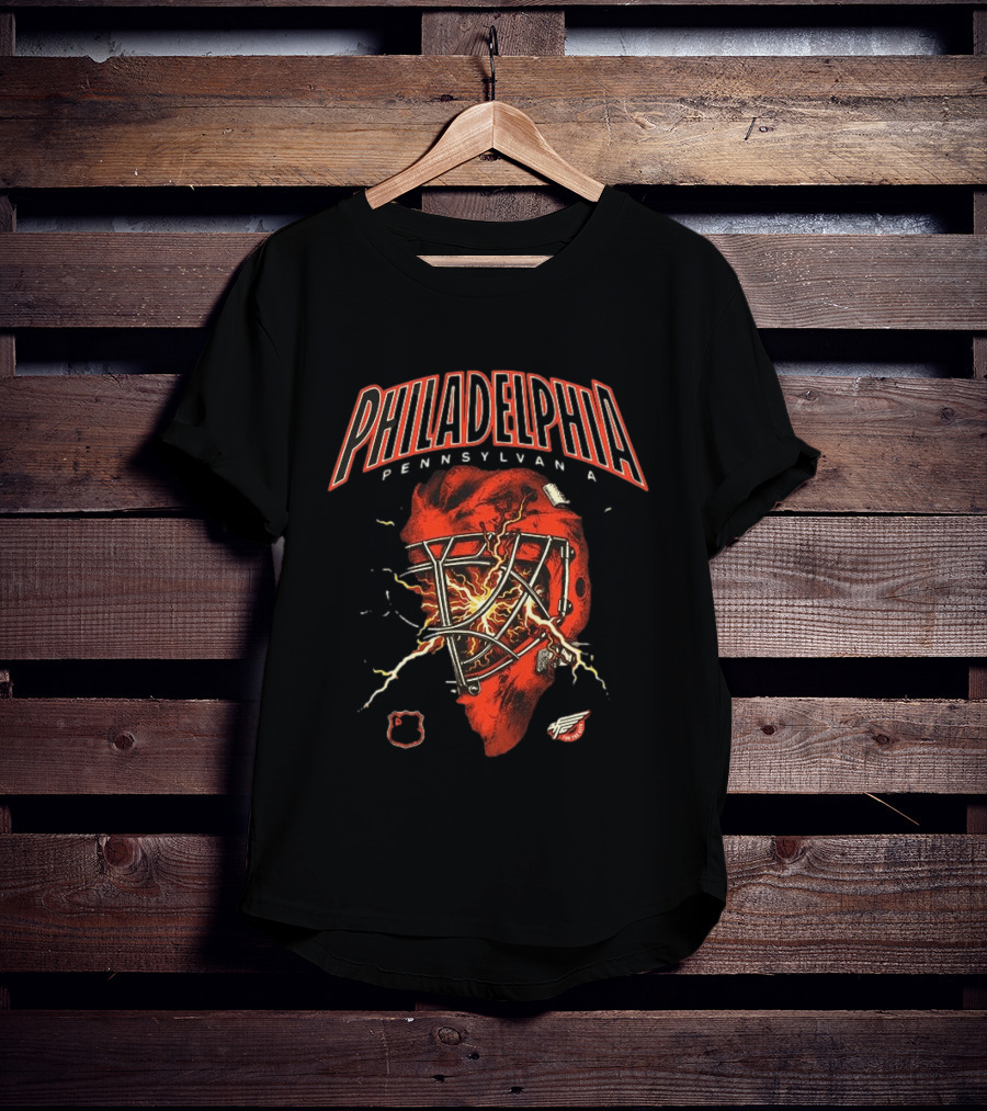 Philadelphia Flyers Pennsylvania Hockey Goalie Mask Lightning T-Shirt