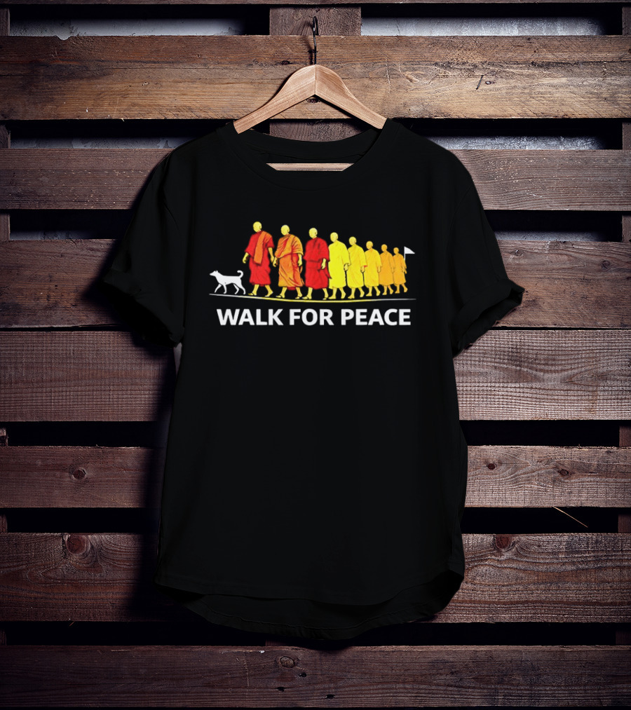 Walk For Peace Of Dog And Monks Pilgrimage Iconic Procession T-Shirt