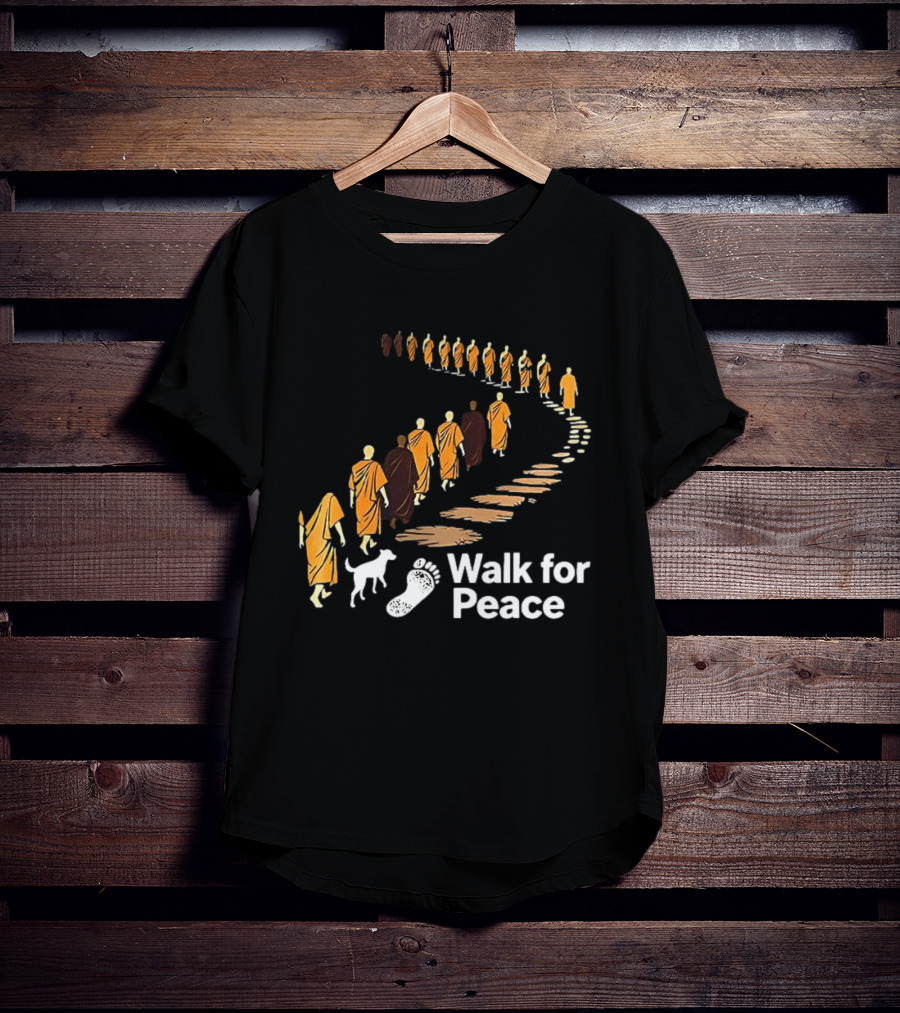 Monks And Dog Walk For Peace Pathway T-Shirt