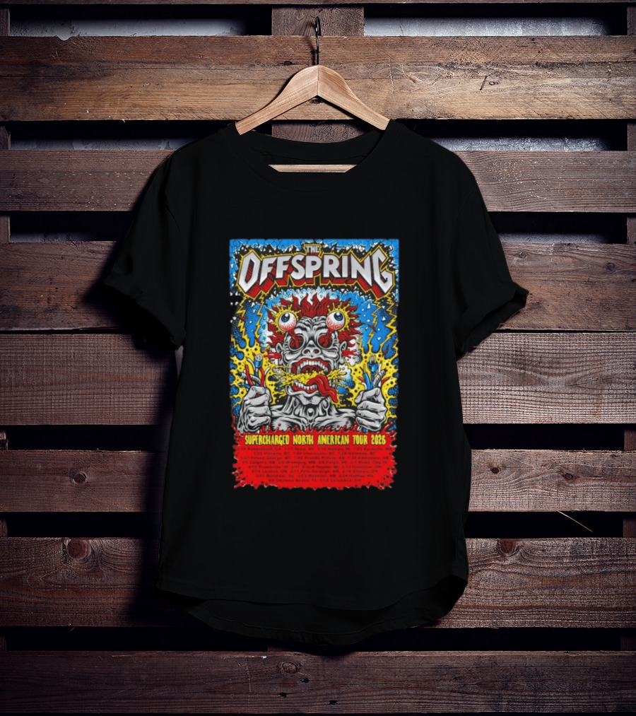 The Offspring Supercharged North American Tour 2026 Concert Dates And Venues T-Shirt