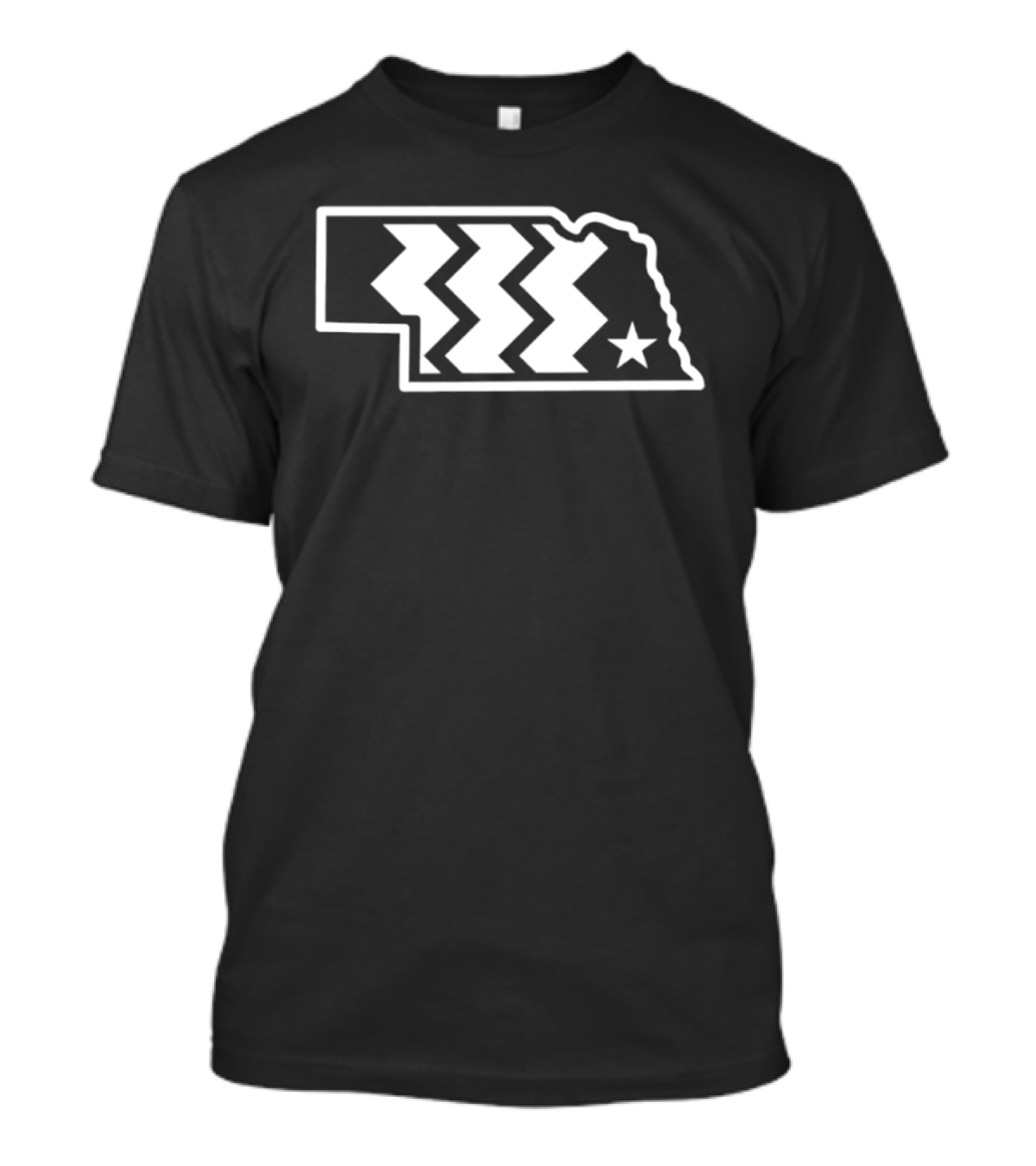 Throwback Converse Nebraska State Iconic Chevron Map Star T-Shirt