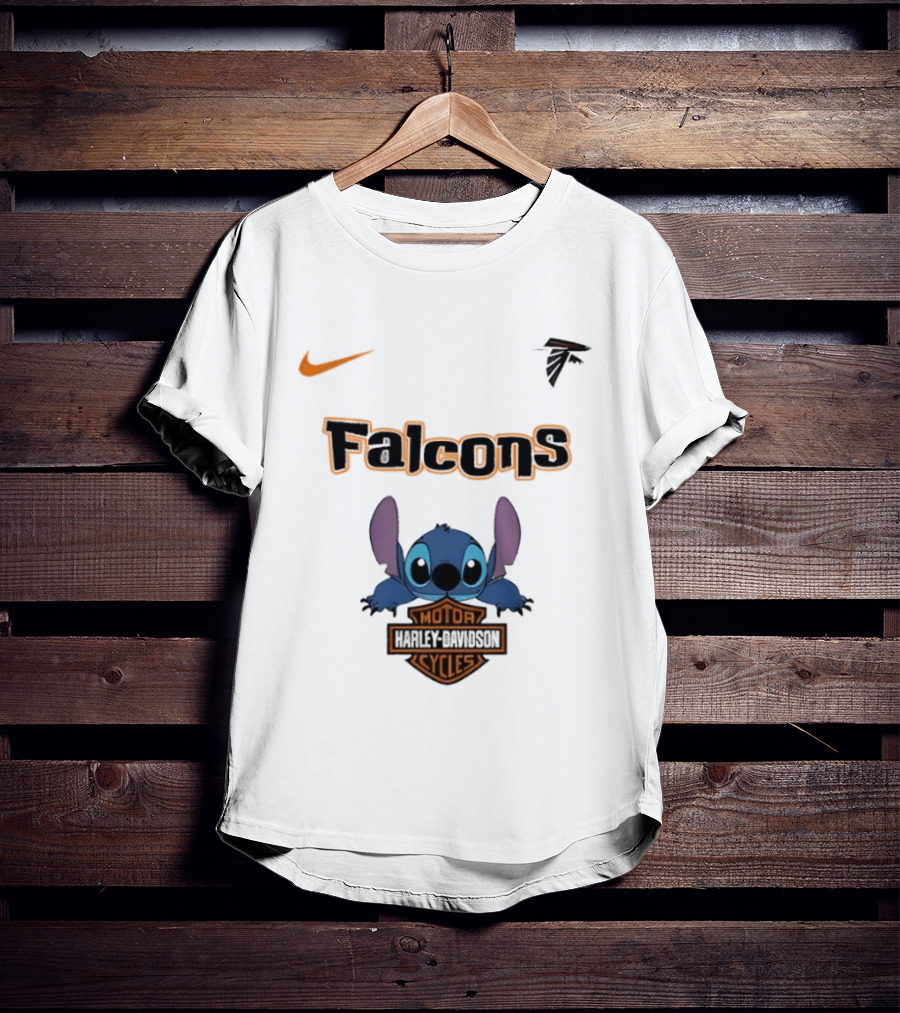 Atlanta Falcons Stitch Motocycle Cycles Football Nike T-Shirt