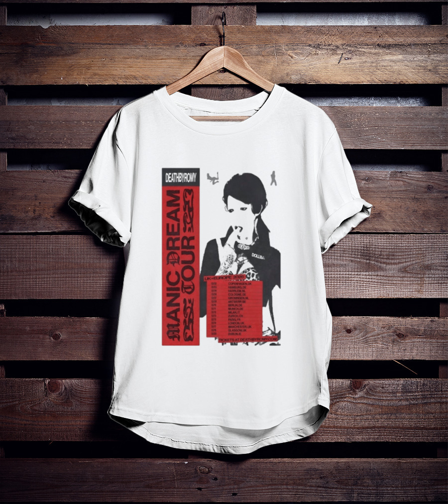 Deathbyromy Manic Dream Tour 2026 UK Europe Concert Dates T-Shirt