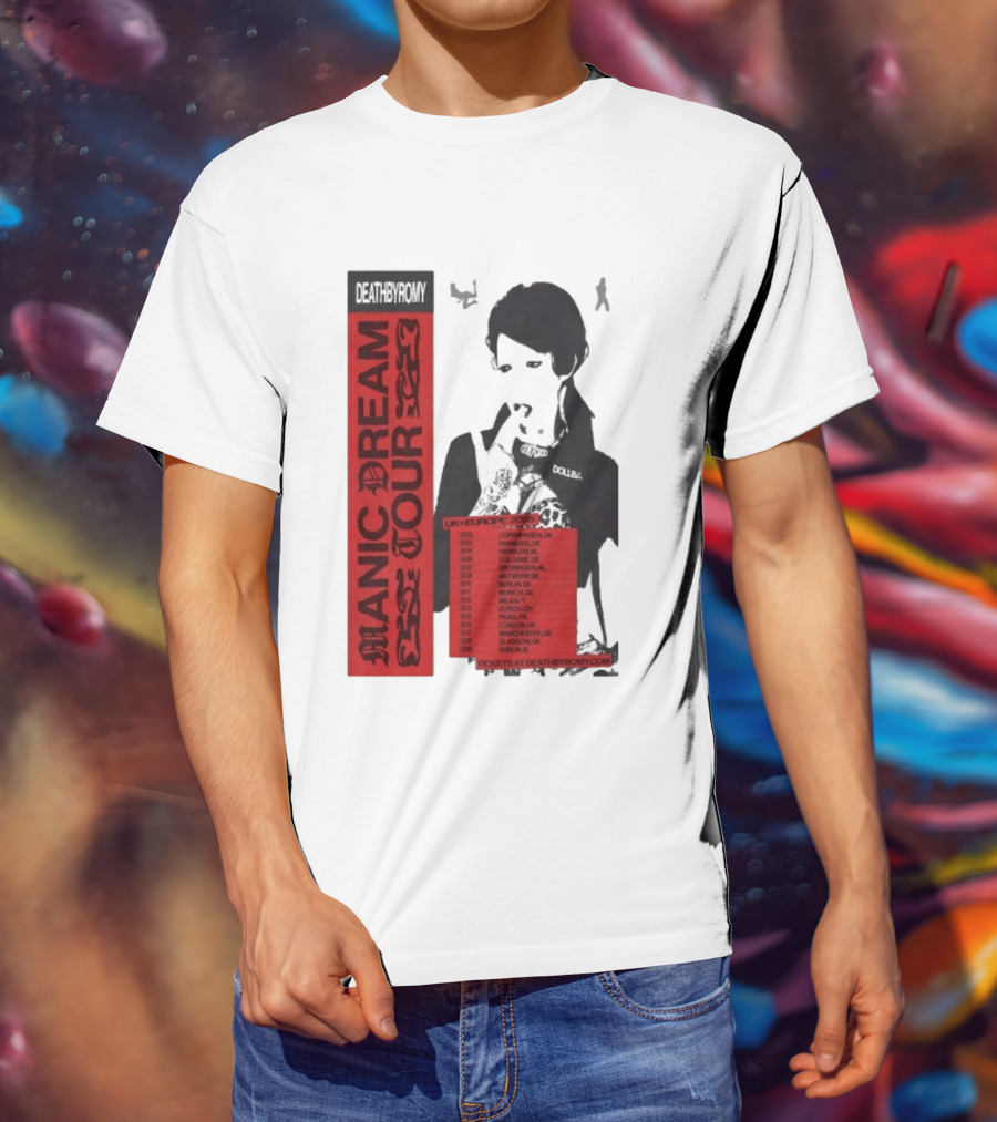 Deathbyromy Manic Dream Tour 2026 UK Europe Concert Dates T-Shirt