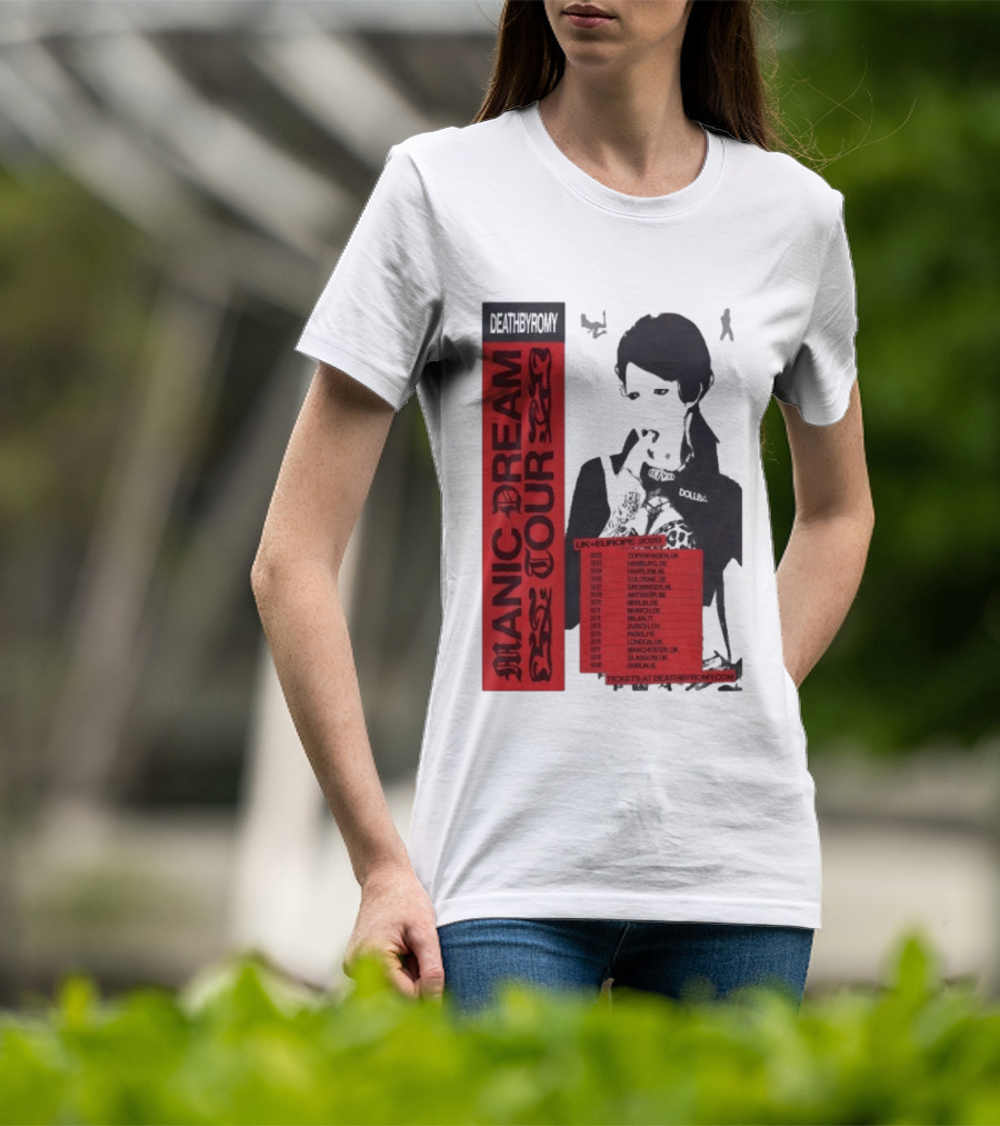 Deathbyromy Manic Dream Tour 2026 UK Europe Concert Dates T-Shirt