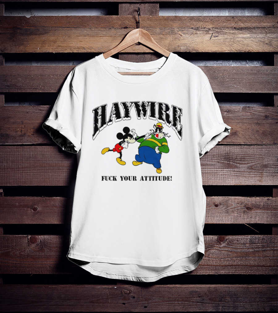 Haywire Fuck Your Attitude Mickey Mouse Comic T-Shirt