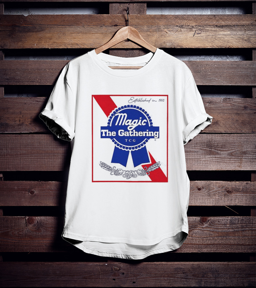 Magic The Gathering Pabst Established 1993 Vintage Style Ribbon T-Shirt