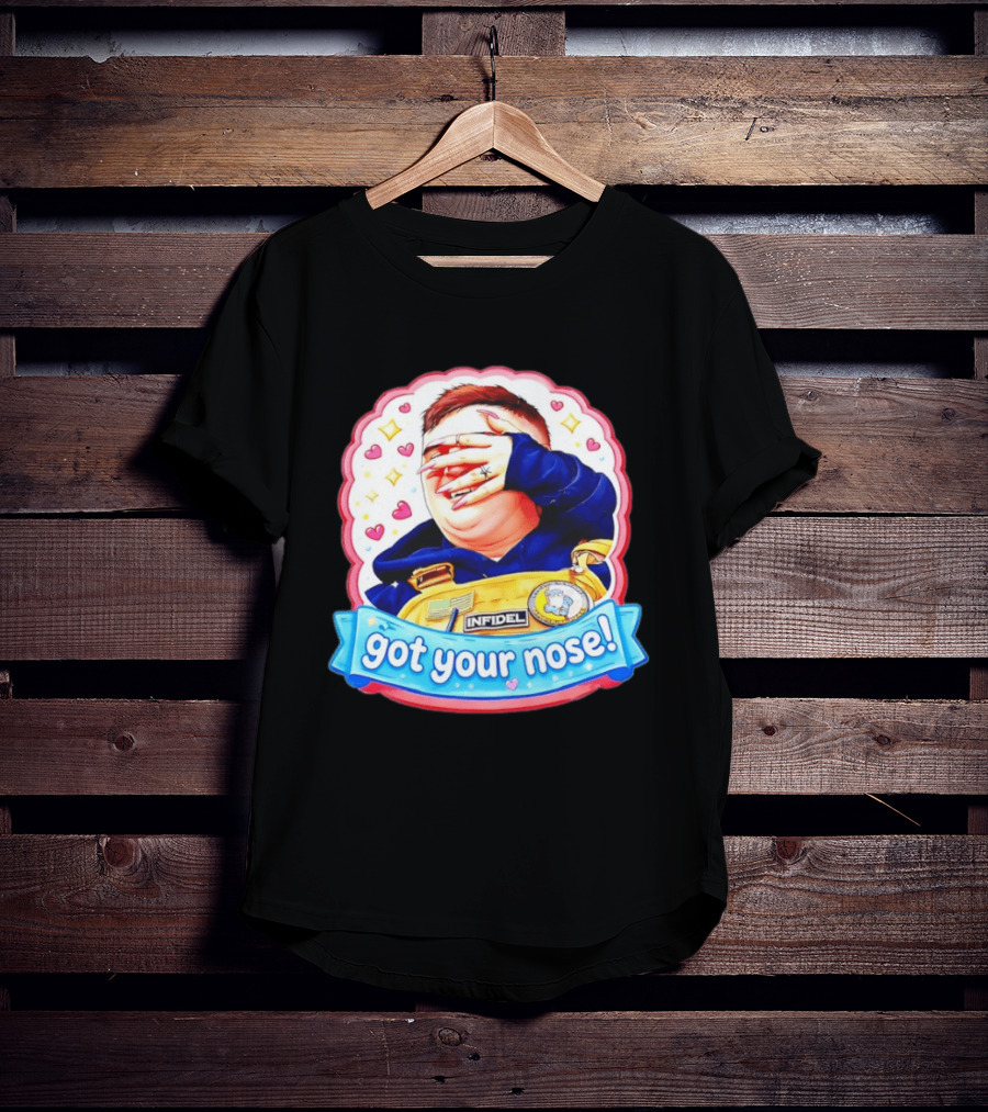Infidel Got Your Nose Funny Cartoon Patch With Hearts And Stars T-Shirt