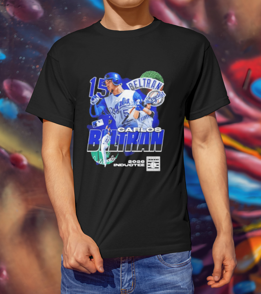 Kansas City Royals Carlos Beltran 15 Hall Of Fame Inducted 2026 T-Shirt