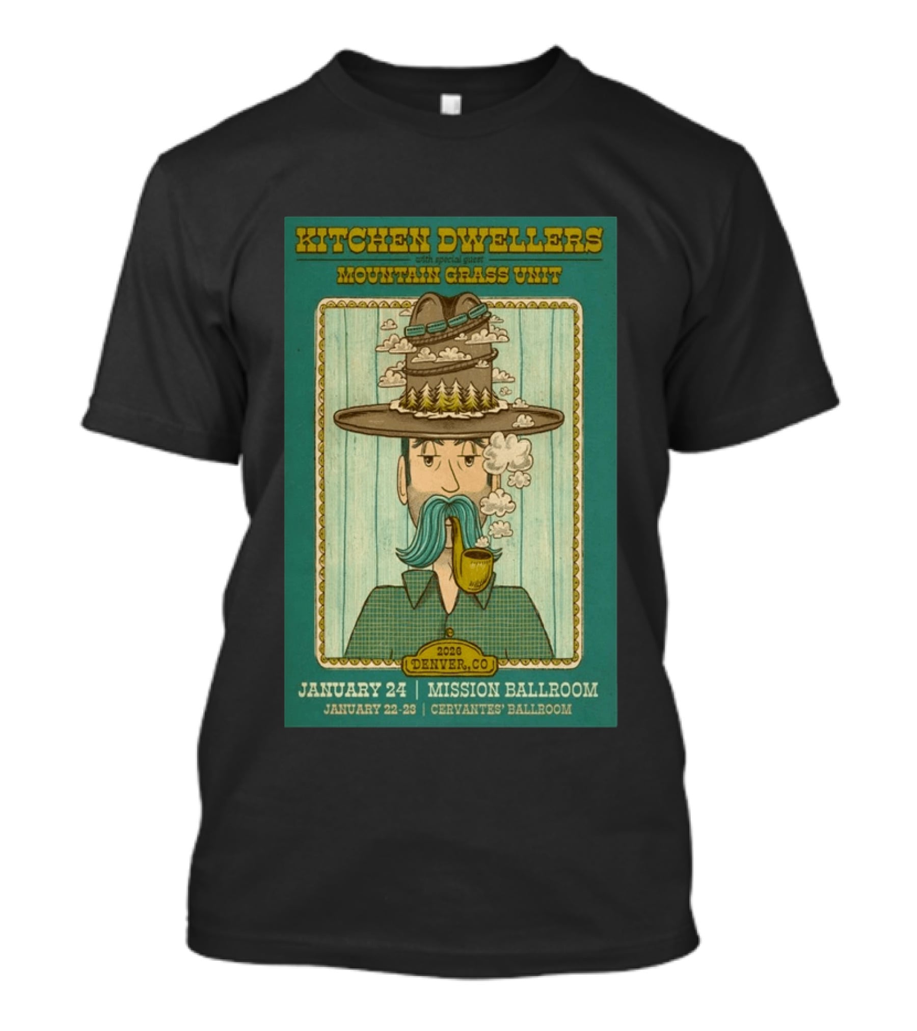 Kitchen Dwellers Mission Ballroom Denver 2026 Mountain Grass Unit Concert T-Shirt