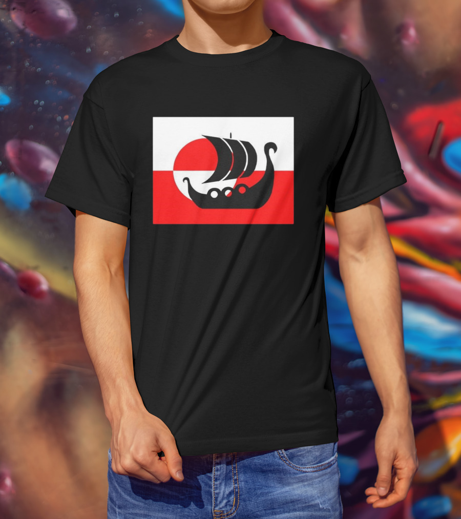 Denmark Greenland Flag Not For Sale Support Danish Viking Warship T-Shirt