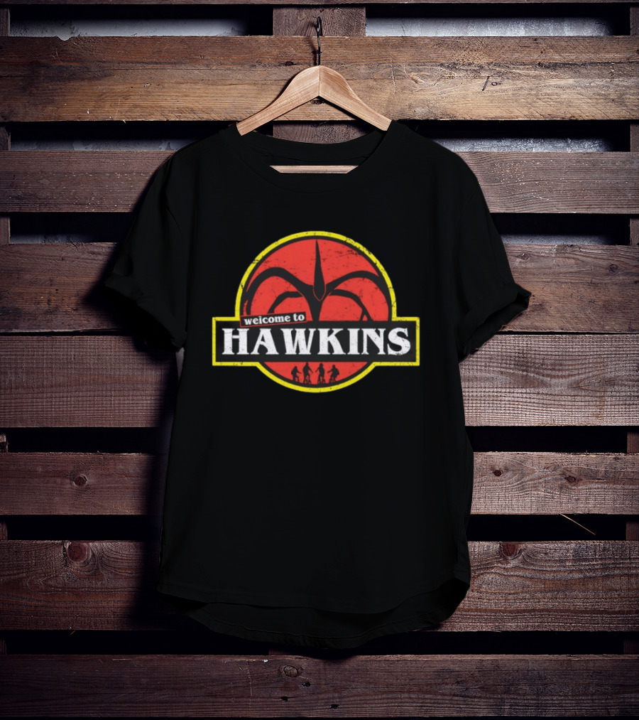 Welcome To Hawkins Stranger Things Demogorgon Hawkins Indiana Biking Adventure T-Shirt