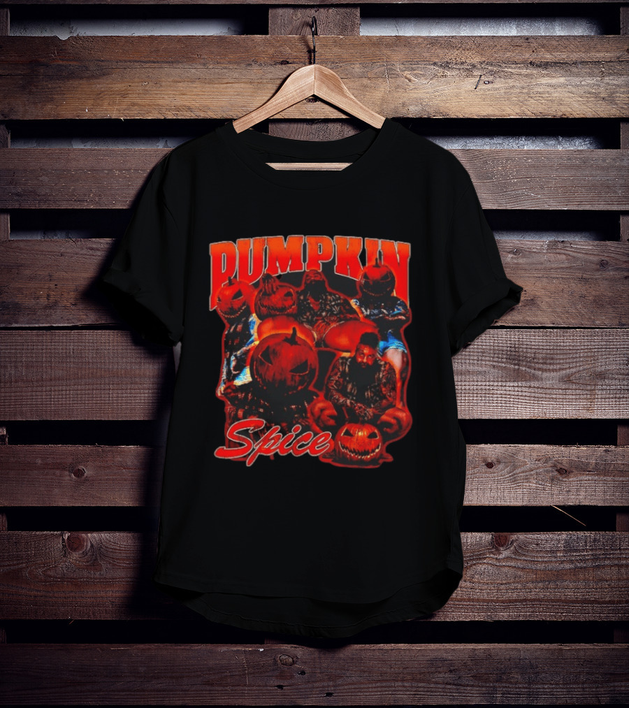 Pumpkin Spice Halloween Aesthetic With Jack O' Lantern Faces T-Shirt