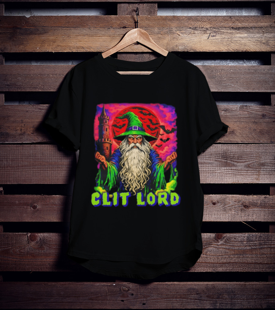 Clit Lord Wizard With Castle And Bats T-Shirt