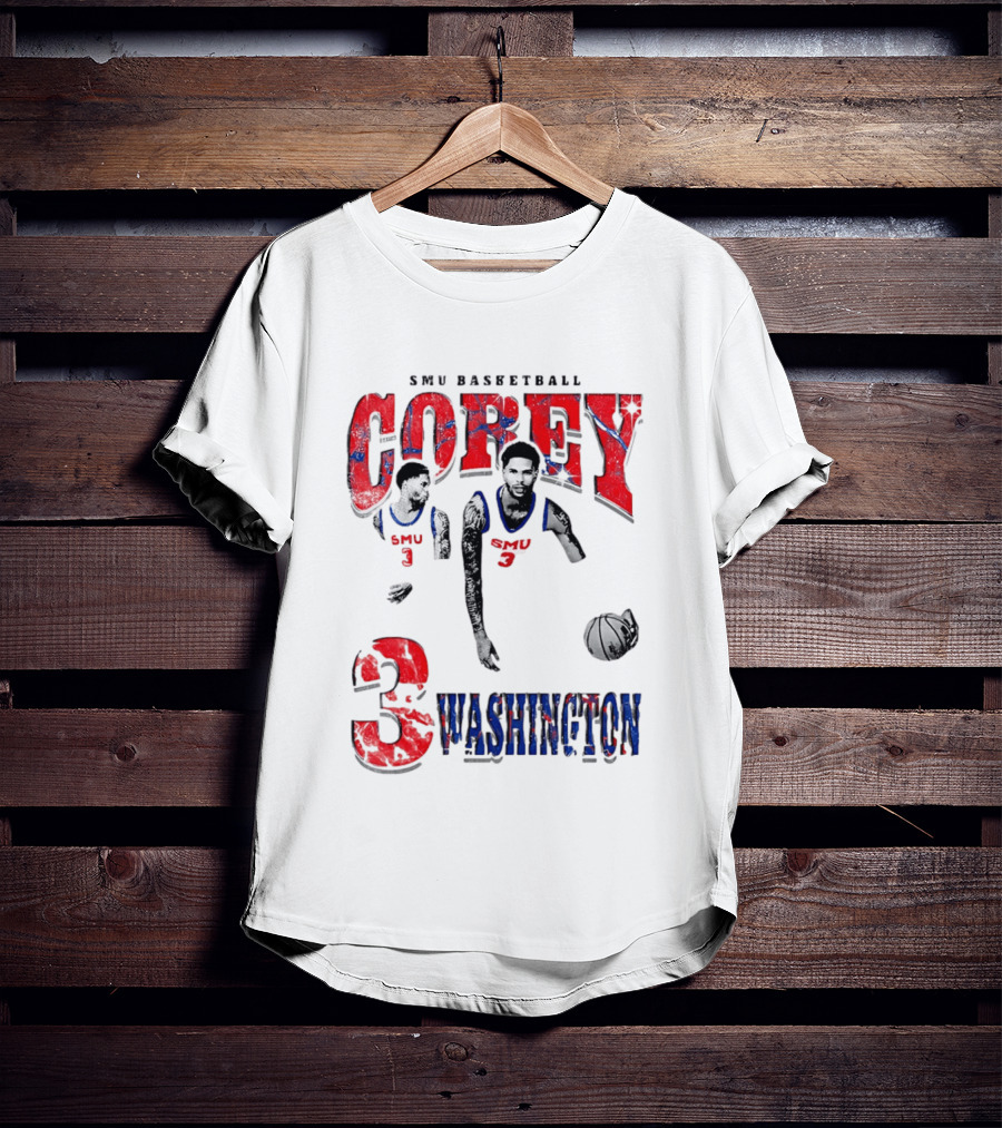 SMU Basketball Corey Washington 3 T-Shirt