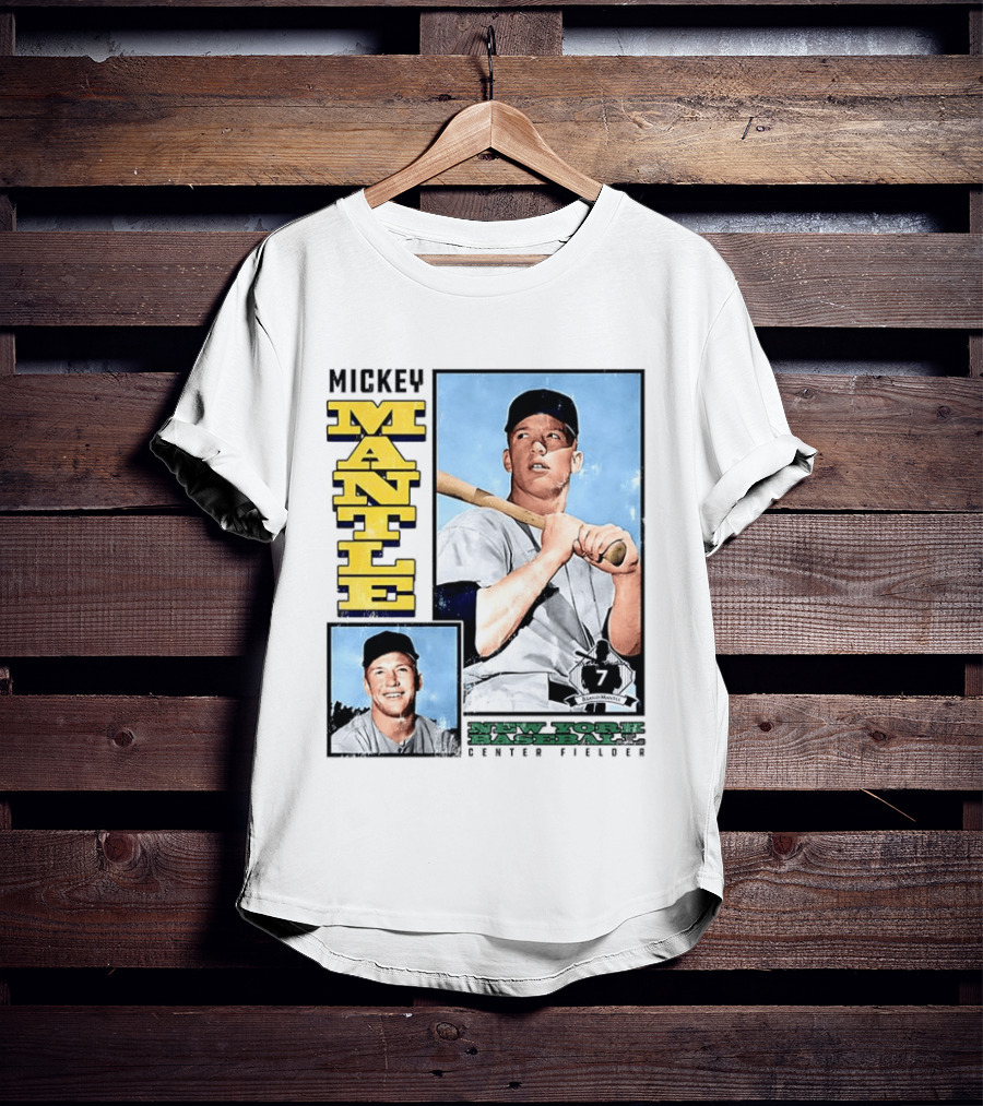 Mickey Mantle New York Yankees Center Fielder Number 7 Baseball Player T-Shirt