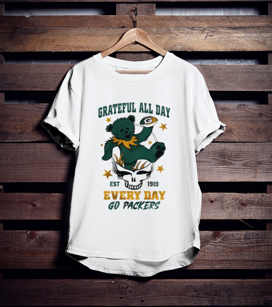 Grateful All Day Every Day Go Packers Est 1919 T-Shirt