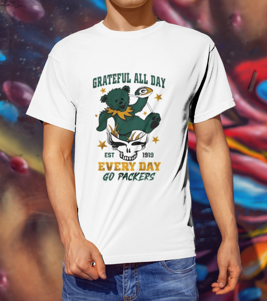 Grateful All Day Every Day Go Packers Est 1919 T-Shirt