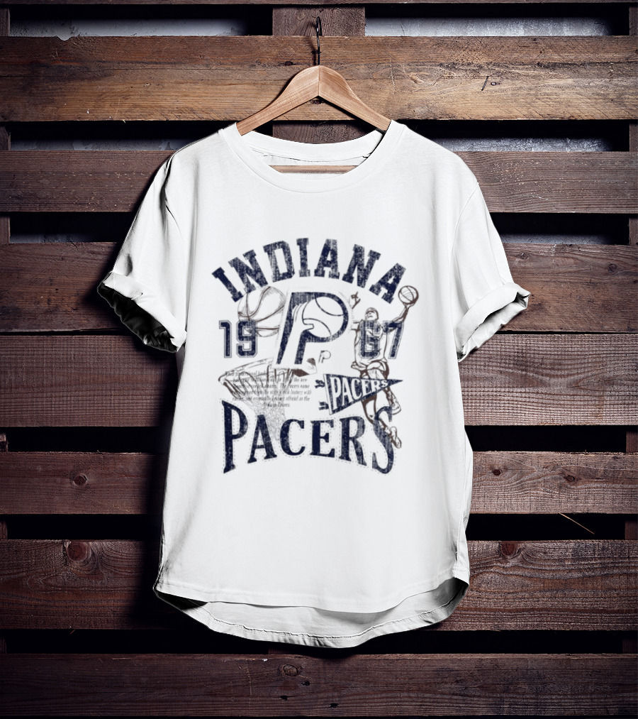 Indiana Pacers 1967 Heritage Dunks Basketball T-Shirt