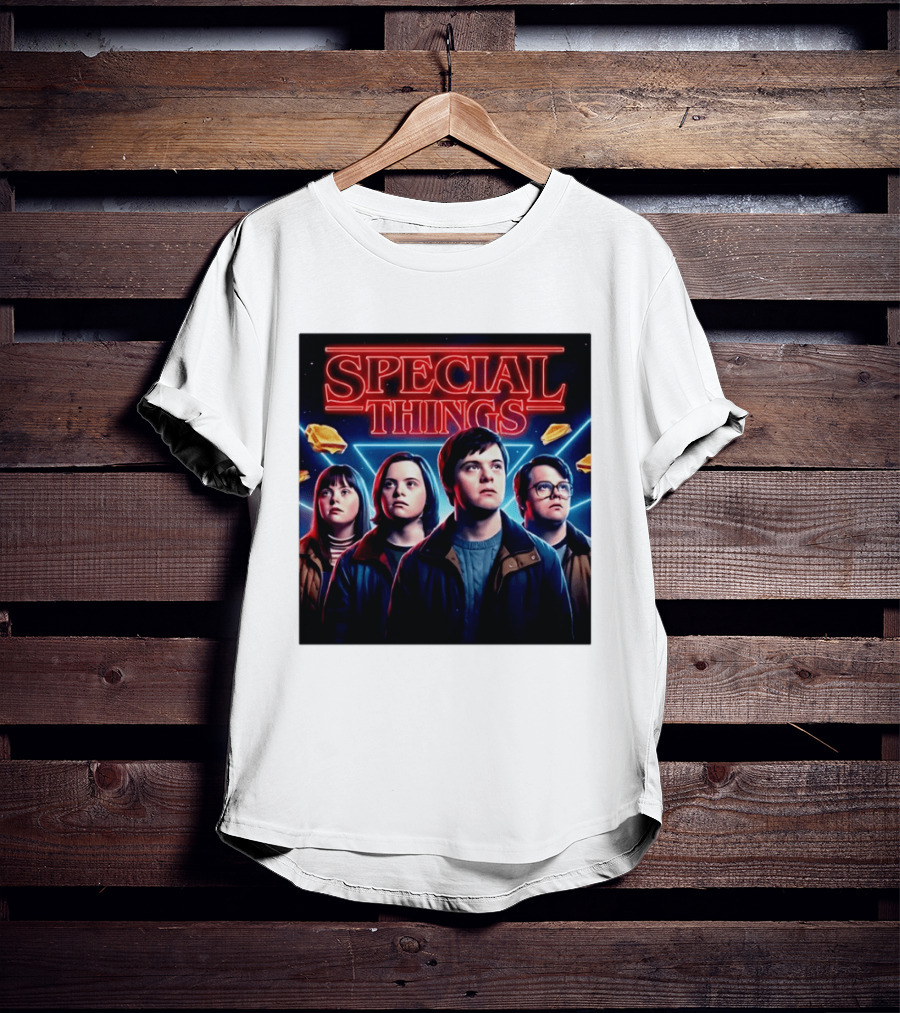 SPECIAL THINGS Retro 80s Neon Style Adventure Mystery Series T-Shirt