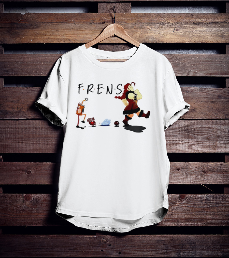 Taz And Frens Marching Group With Character Silhouettes And Fun T-Shirt