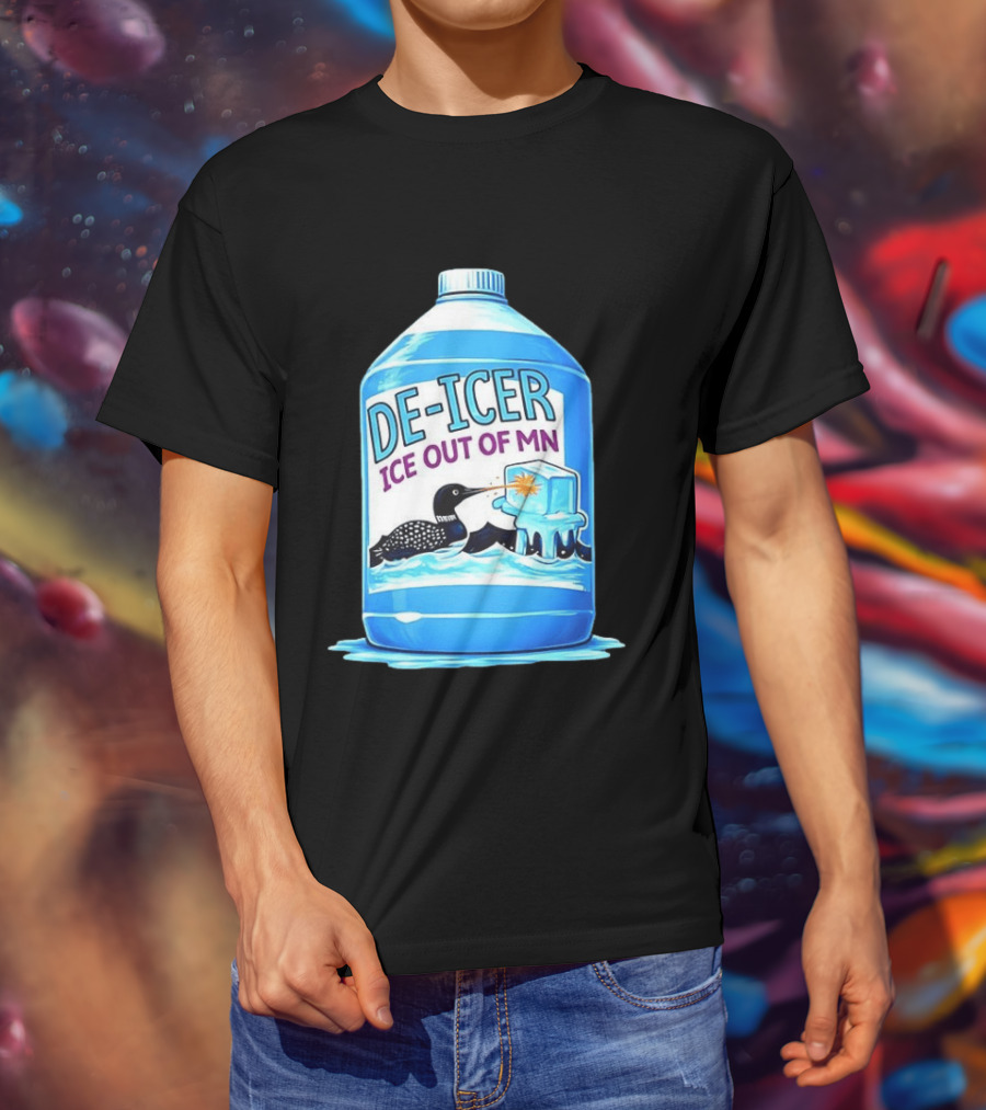 De Icer Ice Out Of MN Loon Anti ICE Protest Minnesota Loon T-Shirt