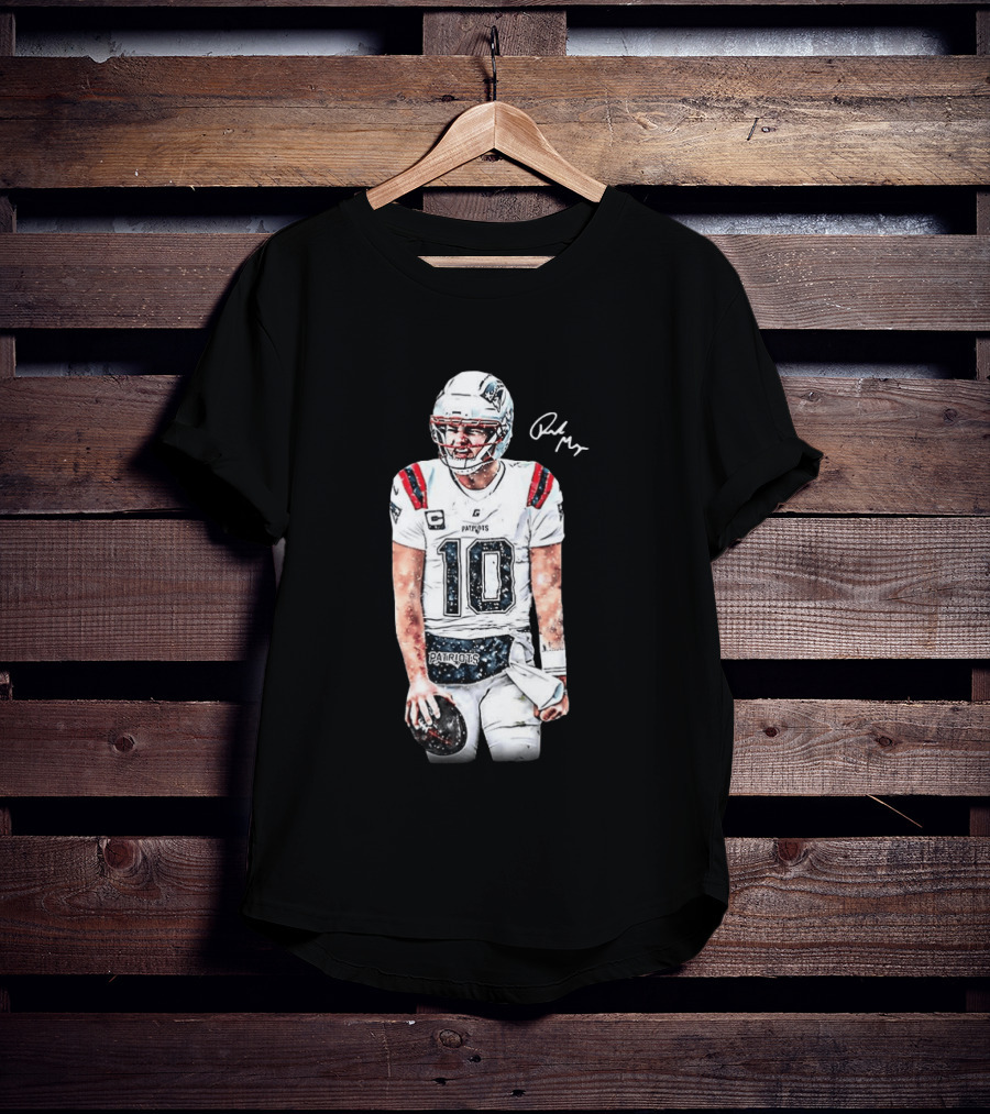 Drake Maye New England Patriots Jersey Ice Cold Iceman Autograph T-Shirt