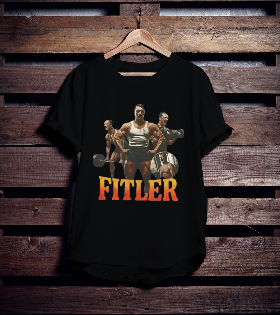 Fitler Hitler Bodybuilding Caricature T-Shirt