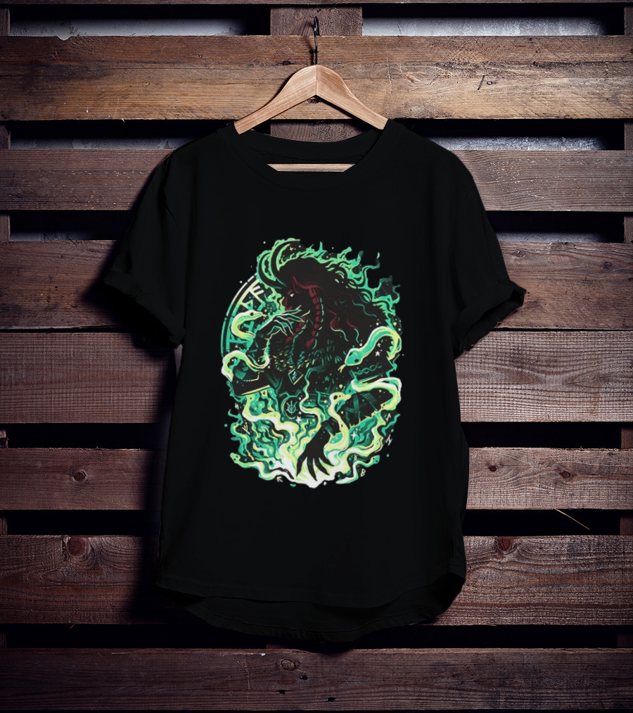 Loki Norse God Of Mischief Mythology With Serpents And Runes T-Shirt