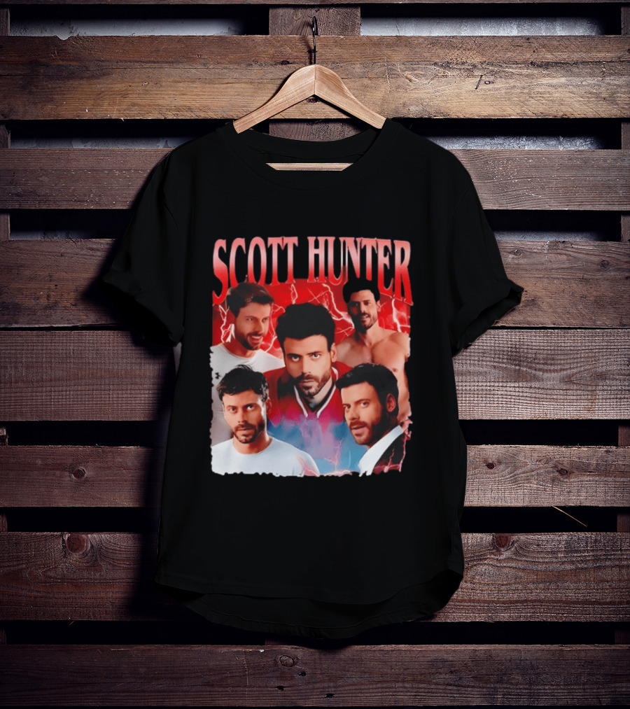 Scott Hunter Lightning Background Multiple Poses T-Shirt