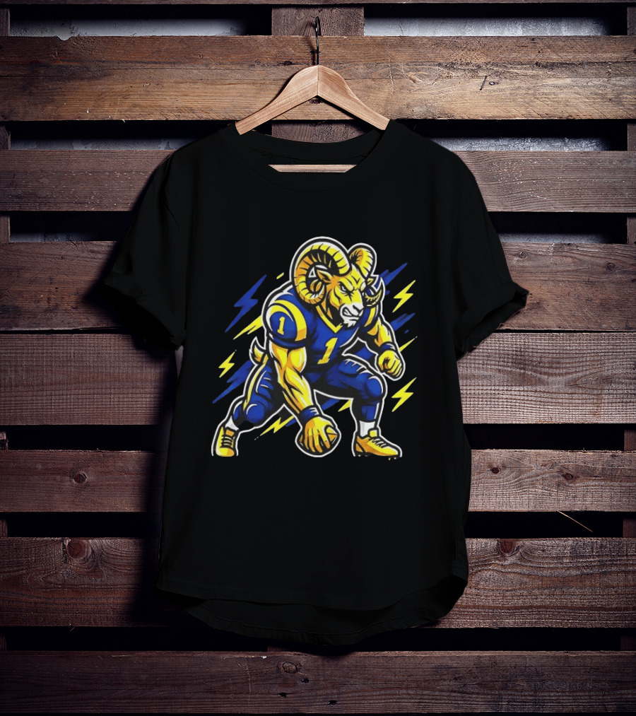 Los Angeles Rams Game Day Vibes Football Cartoon T-Shirt