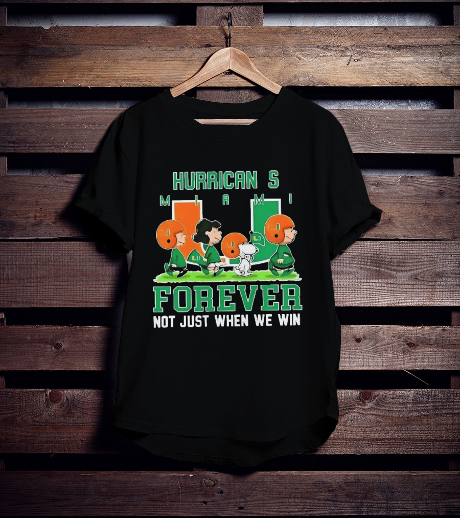 Peanuts Miami Hurricanes NCAA Football Forever Loyalty Charlie Brown Snoopy Lucy T-Shirt
